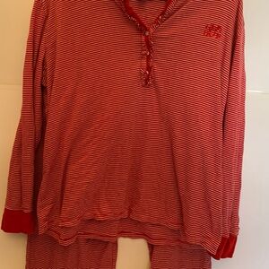 Lauren Ralph Lauren Red and White Striped Pajama Size XL